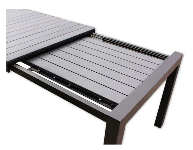 Liam Udtræksbord 100x205/275 cm alu/polywood sort/sort