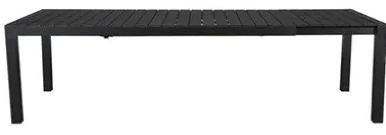 Liam Udtræksbord 100x205/275 cm alu/polywood sort/sort