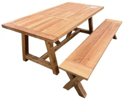 Lincoln Bænk X-ben Recycled 220 cm - Teak