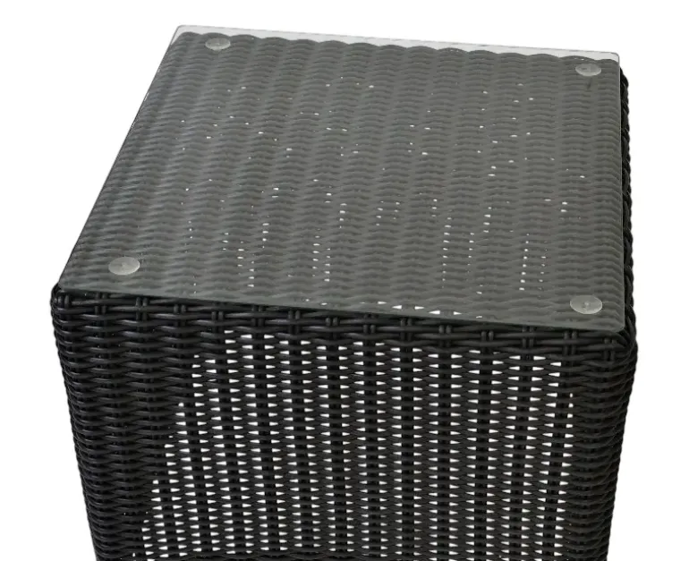 Lind Sidebord Polyrattan 50x50 - Sort