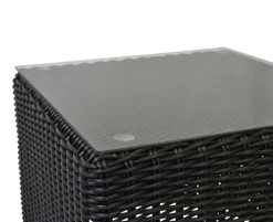 Lind Sidebord Polyrattan 50x50 - Sort