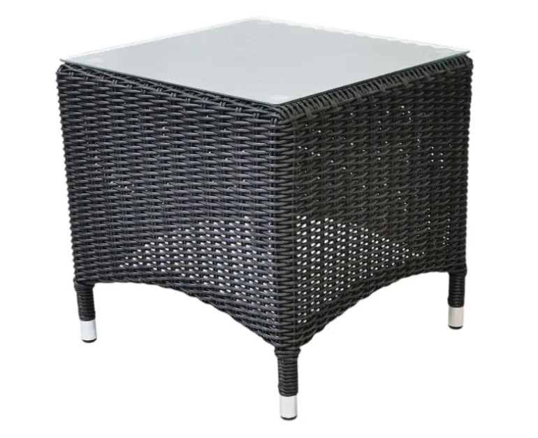 Lind Sidebord Polyrattan 50x50 - Sort