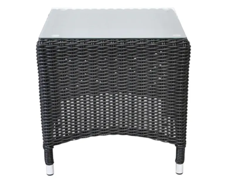 Lind Sidebord Polyrattan 50x50 - Sort