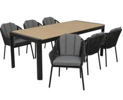 Lohals Svala Havemøbelsæt til 6 personer - 95 x 205/275 cm - Mørkegrå