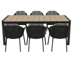Lohals Svala Havemøbelsæt til 6 personer - 95 x 205/275 cm - Mørkegrå