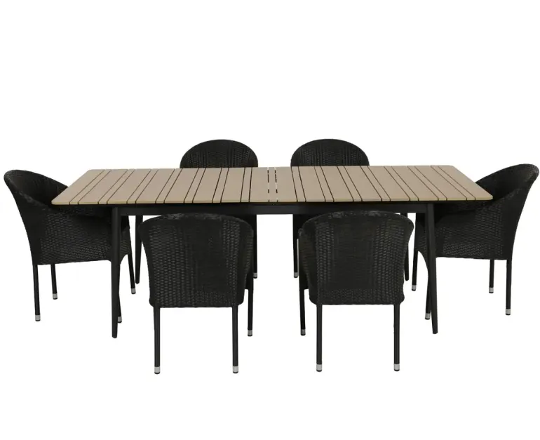 Malmø Andrea Havemøbelsæt til 4 personer - 100x180/235 cm - Mørkegrå