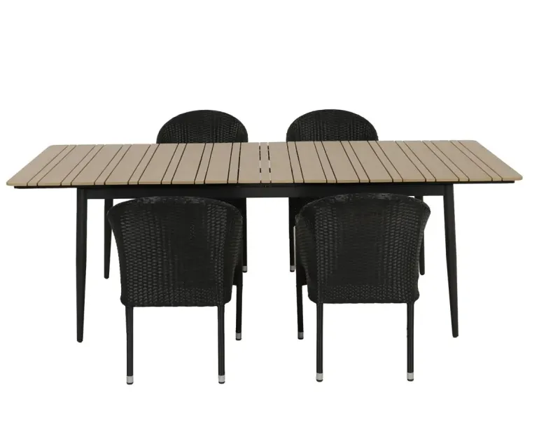 Malmø Andrea Havemøbelsæt til 4 personer - 100x180/235 cm - Mørkegrå
