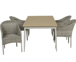 Malmø Andrea Havemøbelsæt til 4 personer - 100x180/235 cm - Gråhvid