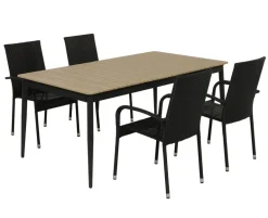 Malmø Geneve Havemøbelsæt til 4 personer - 100x180/235 cm - Mørkegrå