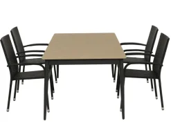 Malmø Geneve Havemøbelsæt til 4 personer - 100x180/235 cm - Mørkegrå