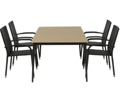 Malmø Geneve Havemøbelsæt til 4 personer - 100x160 cm - Mørkegrå
