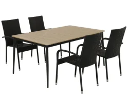 Malmø Geneve Havemøbelsæt til 4 personer - 100x160 cm - Mørkegrå
