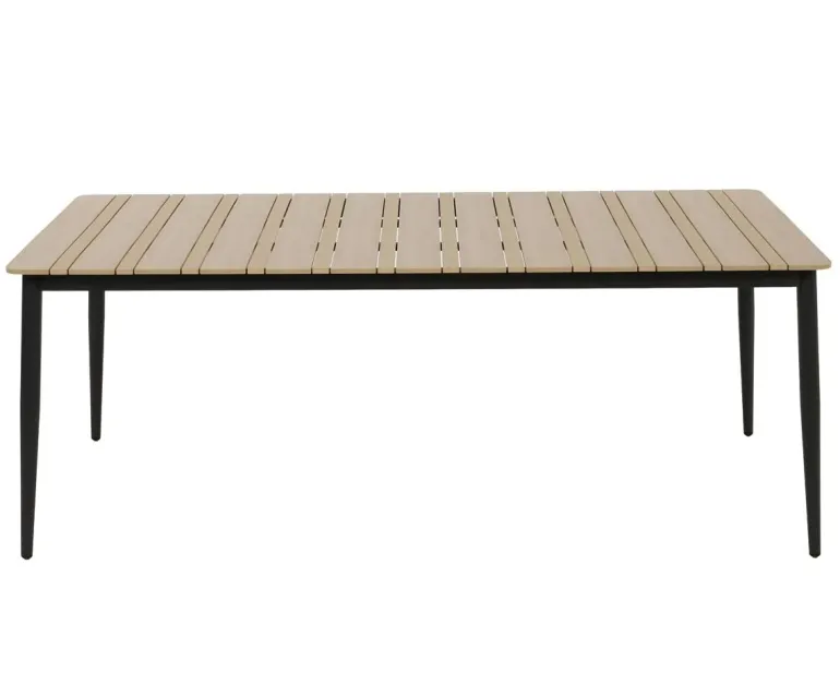 Malmø Havemøbelsæt med 6 positionsstole - 100x200 cm - Mørkegrå