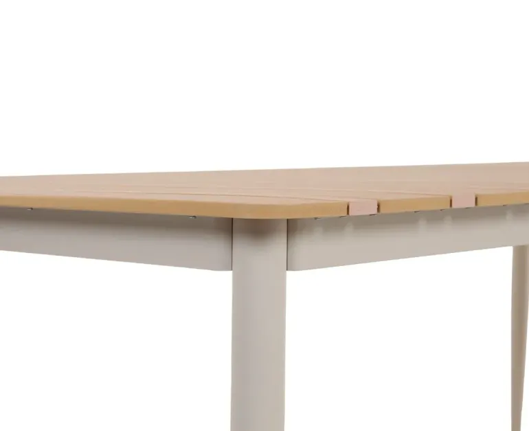 Malmø Havemøbelsæt med 6 stabelstole - 100x200 cm - Gråhvid