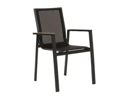 Malmø Havemøbelsæt med 4 Stabelstole - 100x160 cm - Mørkegrå
