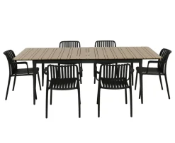 Malmø Sonja Havemøbelsæt til 4 personer - 100x180/235 cm - Mørkegrå