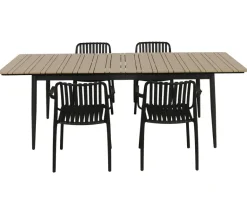 Malmø Sonja Havemøbelsæt til 4 personer - 100x180/235 cm - Mørkegrå