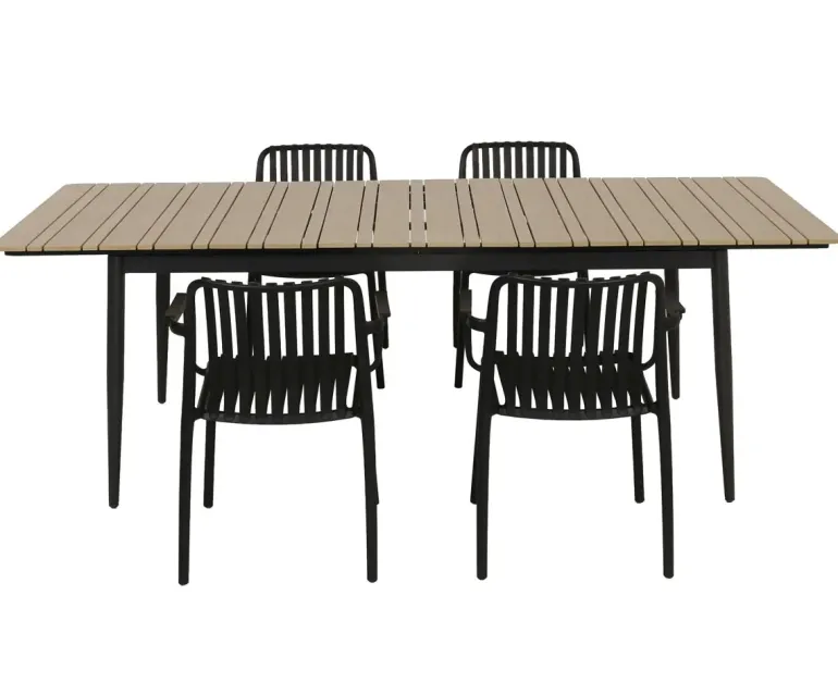 Malmø Sonja Havemøbelsæt til 4 personer - 100x180/235 cm - Mørkegrå