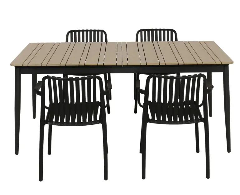Malmø Sonja Havemøbelsæt til 4 personer - 100x180/235 cm - Mørkegrå