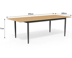 Malmø Sonja Havemøbelsæt til 4 personer - 100x180/235 cm - Mørkegrå