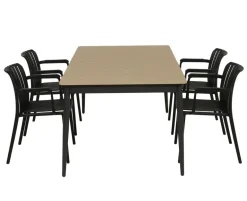 Malmø Sonja Havemøbelsæt til 4 personer - 100x180/235 cm - Mørkegrå