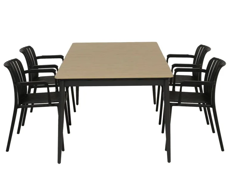 Malmø Sonja Havemøbelsæt til 4 personer - 100x180/235 cm - Mørkegrå