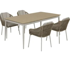 Malmø Svala Havemøbelsæt til 4 personer - 100x180/235 cm - Gråhvid