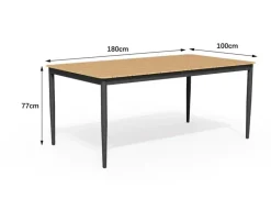 Malmø Svala Havemøbelsæt til 4 personer - 100x180/235 cm - Mørkegrå