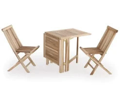 Møen Cafesæt med klapbord 65x130 - Classic Teak