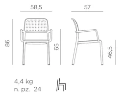 Nardi Clip Bora Cafesæt 80x80 - Antracit