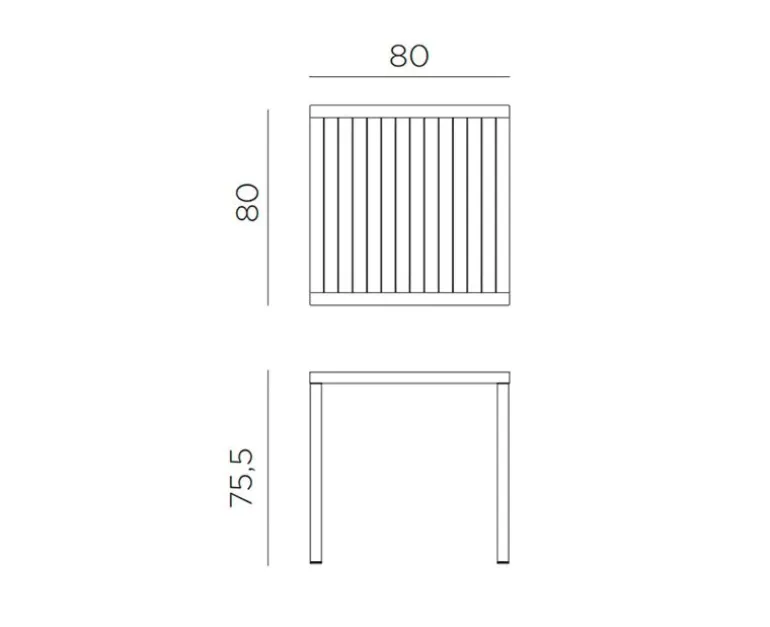 Nardi Cube 80x80 havebord - Latte