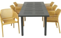 Nardi Libeccio Net Havemøbelsæt 100x160/220 - Sennep