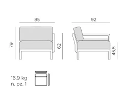 Nardi Maximo 5 Hjørnesofa - Antracit
