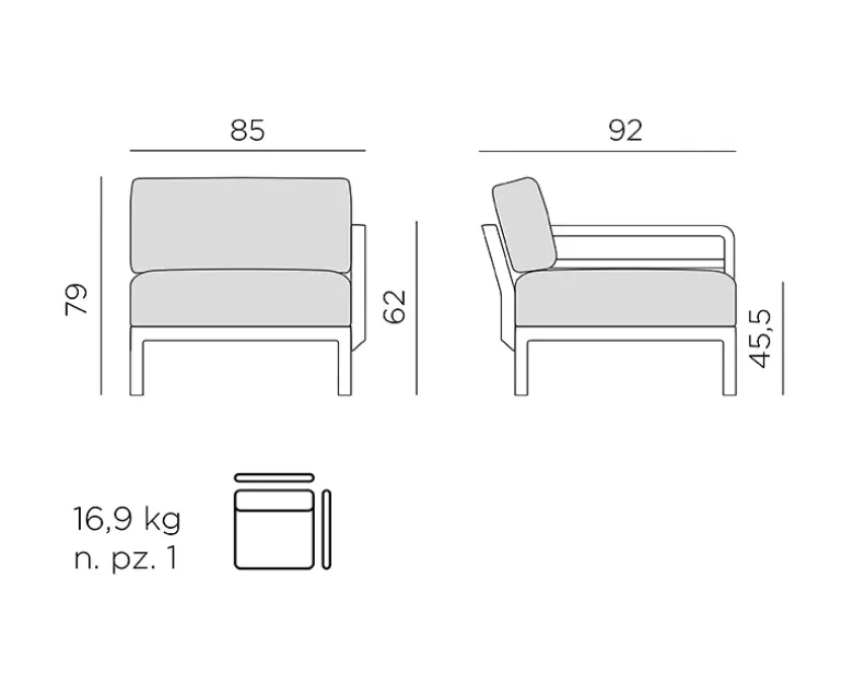Nardi Maximo 5 Hjørnesofa - Antracit