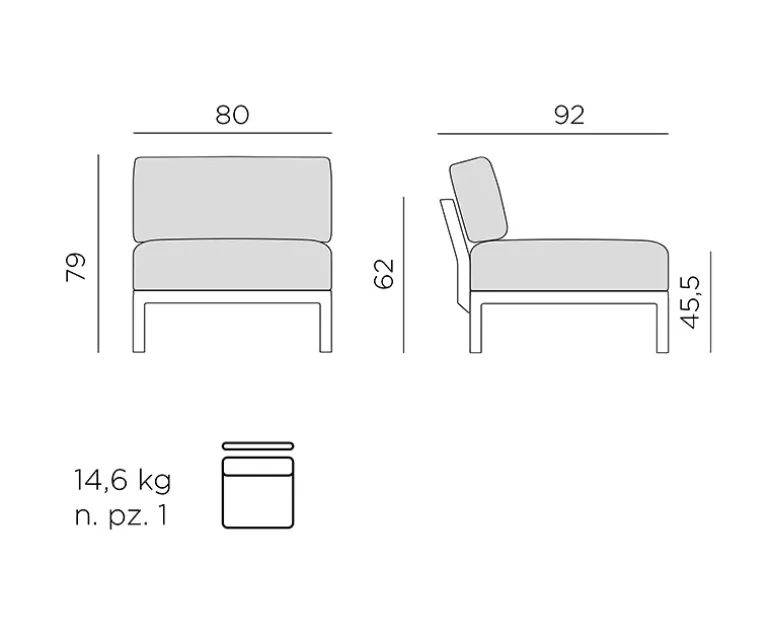 Nardi Maximo 5 Hjørnesofa - Antracit