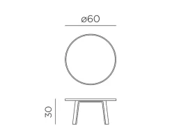 Nardi Maximo Loungebord Ø60 cm Mini - Antracit