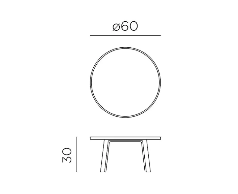 Nardi Maximo Loungebord Ø60 cm Mini - Sand