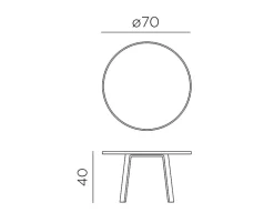 Nardi Maximo Loungebord Ø70 cm Maxi - Antracit