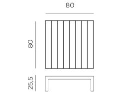 Nardi Maximo Loungebord 80x80 cm - Sand