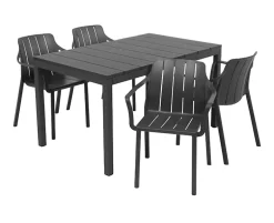 Nardi Rio Tiberina Havemøbelsæt - 85x140/210 - 4 stole - Antracit