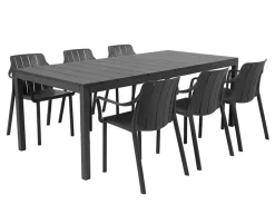 Nardi Rio Tiberina Havemøbelsæt - 100x210/280 - 6 stole - Antracit