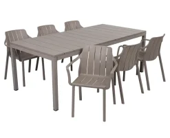 Nardi Rio Tiberina Havemøbelsæt - 100x210/280 - 6 stole - Latte