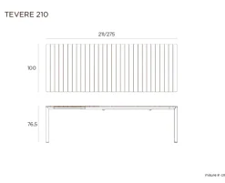 Nardi Tevere Tiberina Havemøbelsæt - 100x210/275 - 8 stole - Sand
