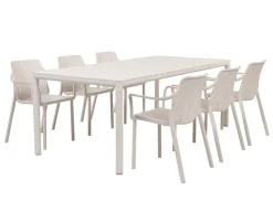 Nardi Tevere Tiberina Havemøbelsæt - 100x210/275 - 6 stole - Sand