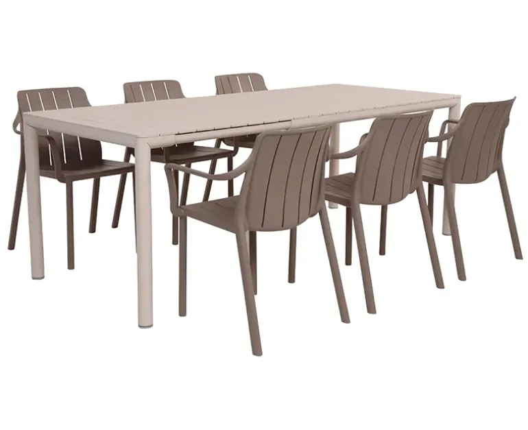 Nardi Tevere Tiberina Havemøbelsæt - 90x147/211 - Sand / Latte