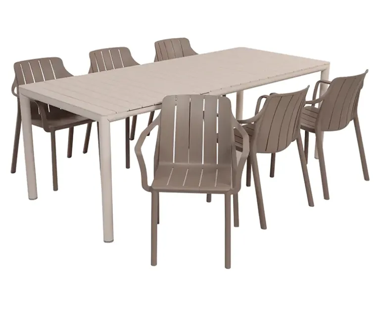 Nardi Tevere Tiberina Havemøbelsæt - 90x147/211 - Sand / Latte