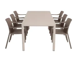 Nardi Tevere Tiberina Havemøbelsæt - 90x147/211 - Sand / Latte