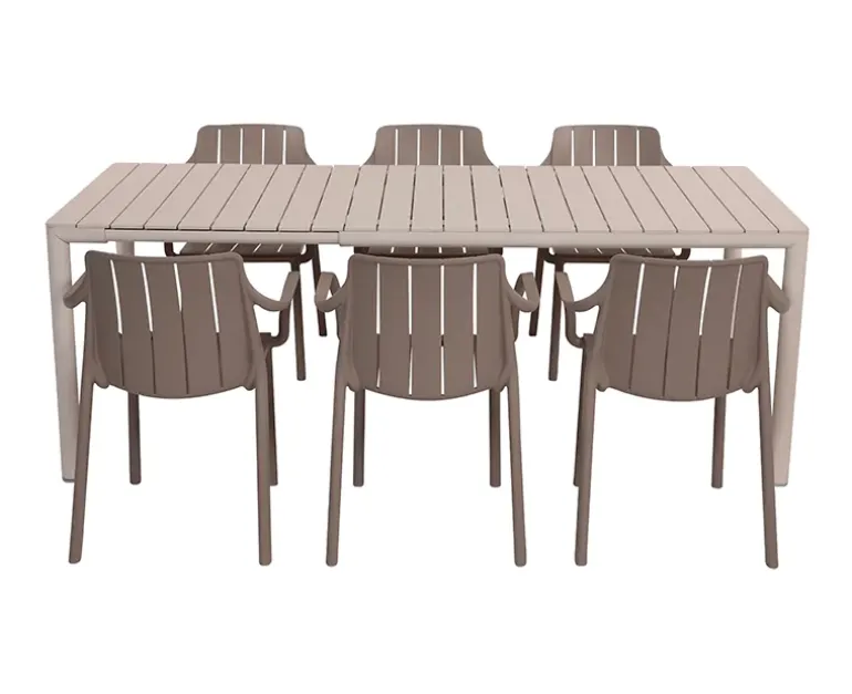 Nardi Tevere Tiberina Havemøbelsæt - 90x147/211 - Sand / Latte