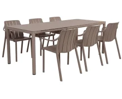 Nardi Tevere Tiberina Havemøbelsæt - 90x147/211 - Latte