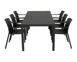 Nardi Tevere Tiberina Havemøbelsæt - 90x147/211 - Antracit
